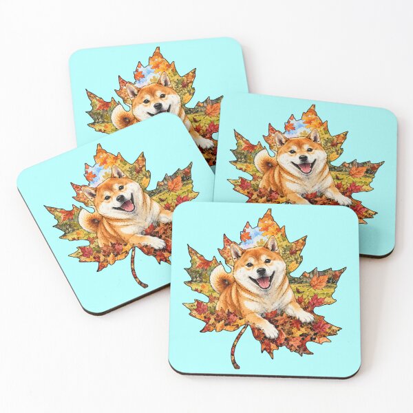 Item preview, Fall Shiba Inu Dog Playing In Autumn Leaves designed and sold by Lion and Lamb Design.