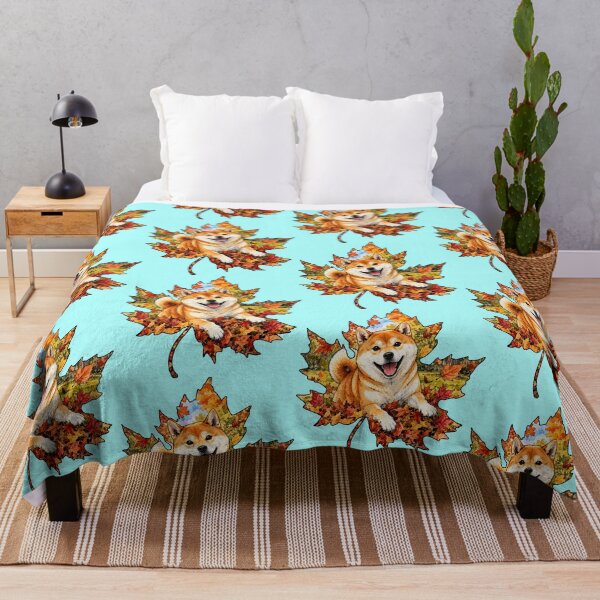 Item preview, Fall Shiba Inu Dog Playing In Autumn Leaves designed and sold by Lion and Lamb Design.