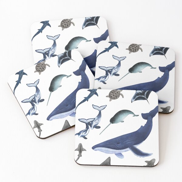 Item preview, Cute Watercolor Ocean Animals Whales Sharks Turtle's  designed and sold by VISIONSTURME.