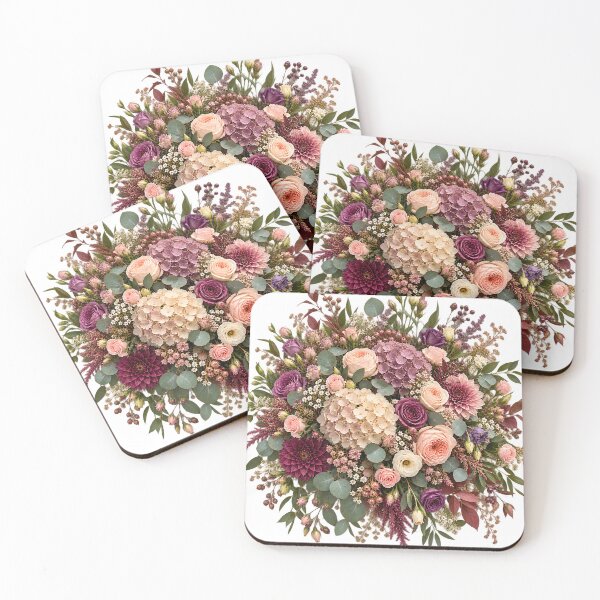 Item preview, Boho Floral Bouquet – Vintage Rose, Hydrangea & Dahlia Botanical Flower Design designed and sold by NucciCollective.
