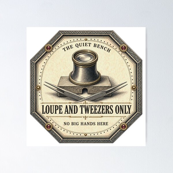 Item preview, Loupe and Tweezers Only Watchmaker's Tool Badge designed and sold by BoosterShop.