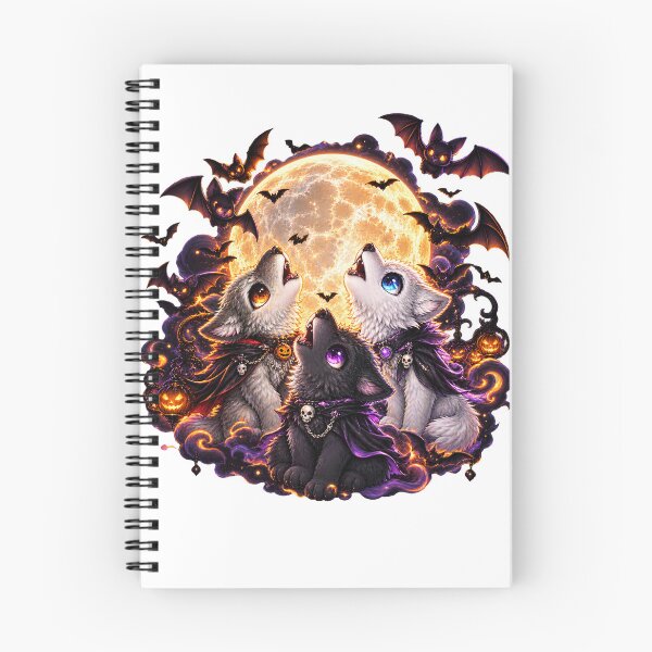 Item preview, Halloween Wolves Howling At Full Moon Spooky   designed and sold by QuiteOrbit.