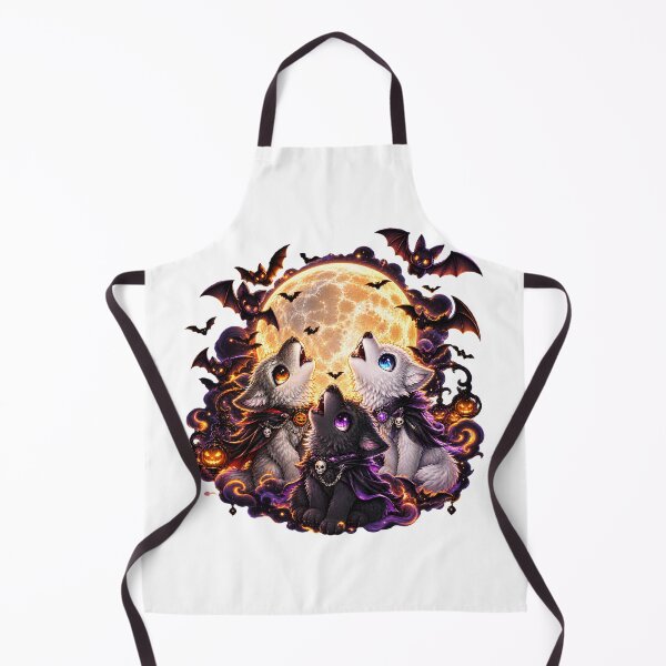 Item preview, Halloween Wolves Howling At Full Moon Spooky   designed and sold by QuiteOrbit.