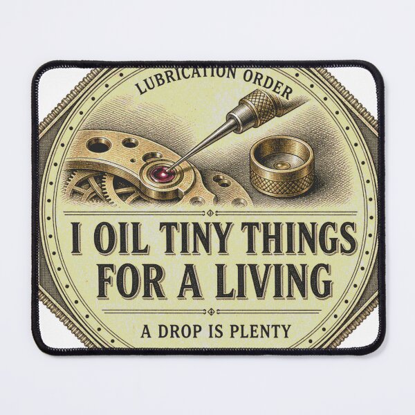 Item preview, I Oil Tiny Things For A Living Watchmaker Profession Badge designed and sold by BoosterShop.