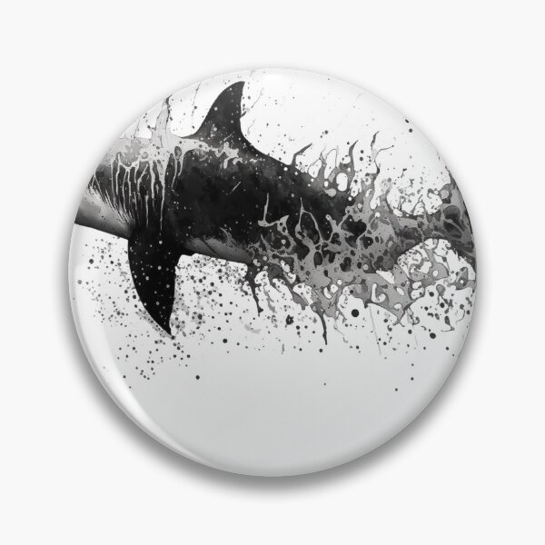 Item preview, Ocean White Shark Graphic Monochrome Splash Design designed and sold by VISIONSTURME.