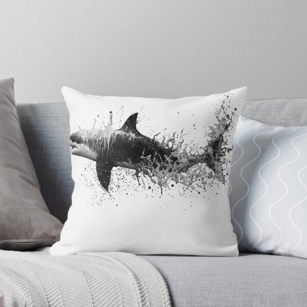 Item preview, Ocean White Shark Graphic Monochrome Splash Design designed and sold by VISIONSTURME.