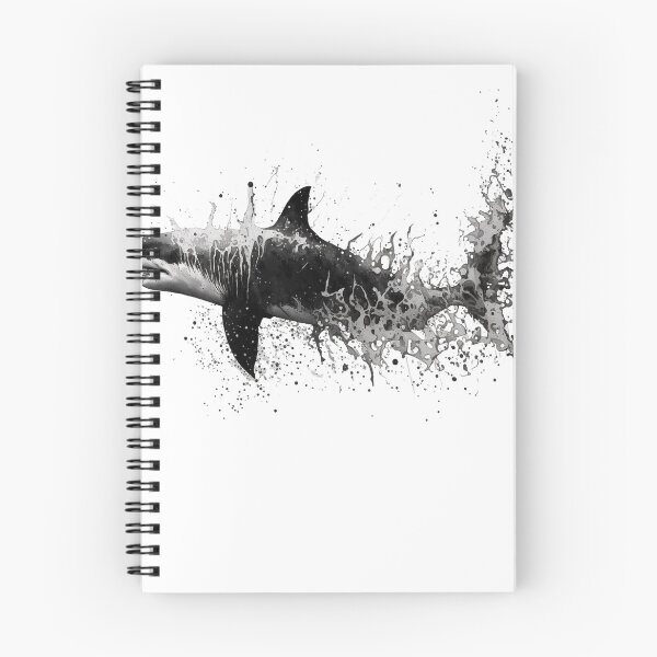 Item preview, Ocean White Shark Graphic Monochrome Splash Design designed and sold by VISIONSTURME.