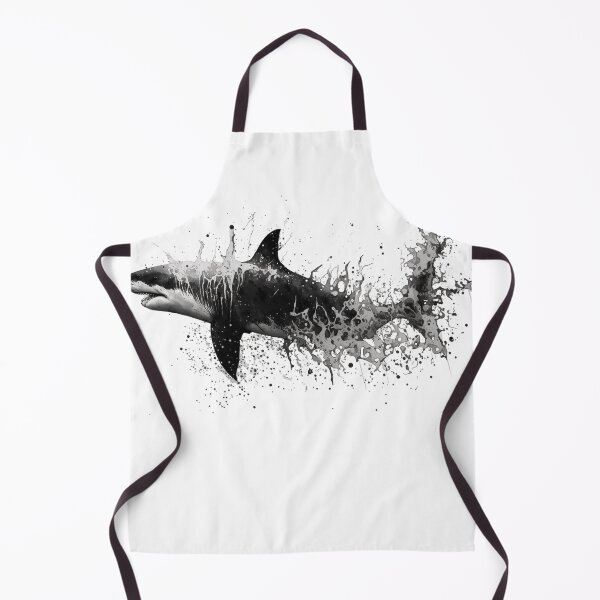 Item preview, Ocean White Shark Graphic Monochrome Splash Design designed and sold by VISIONSTURME.