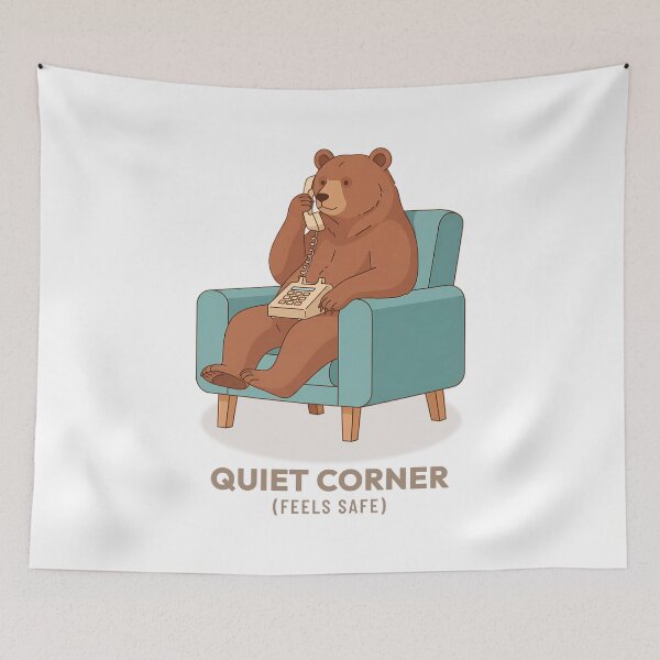 Item preview, Cozy Bear Dialing Landline Telephone Vintage Aesthetic designed and sold by COZY VINTAGE animal.
