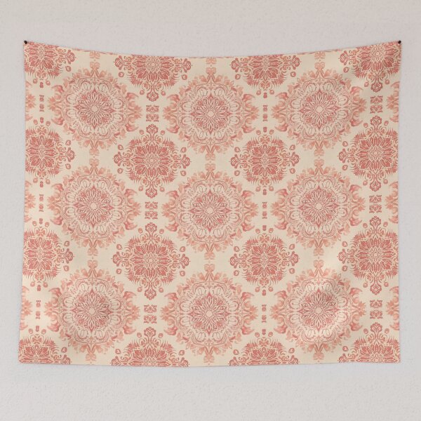 Item preview, Soft Peach Vintage Damask Floral Pattern designed and sold by LakLuxe studio .