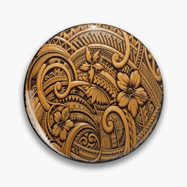 Item preview, Bamboo Carved Polynesian Hibiscus – Tropical Tribal Pattern designed and sold by artistwill.