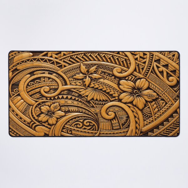 Item preview, Bamboo Carved Polynesian Hibiscus – Tropical Tribal Pattern designed and sold by artistwill.