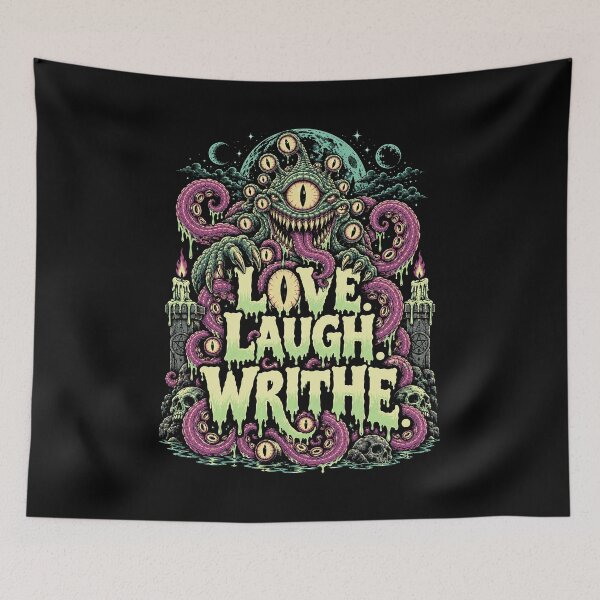 Item preview, Love. Laugh. Writhe. – Eldritch Horror Inspiration designed and sold by ChickenFund.