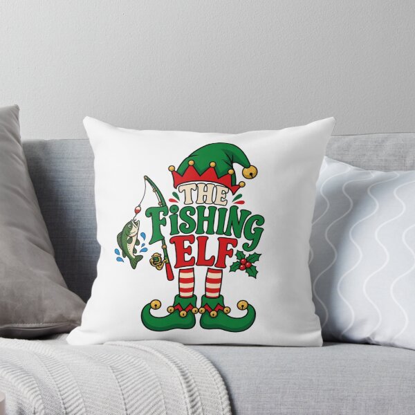 Item preview, Fishing Elf with Rod and Christmas Hat designed and sold by skyartdesign.