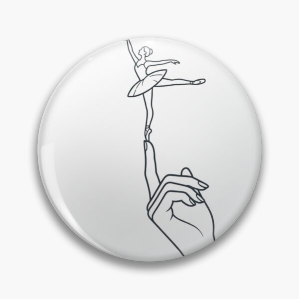 Item preview, Elegant Line Art Ballet Dancer Balancing on Fingertip designed and sold by LavIsInTheAir.
