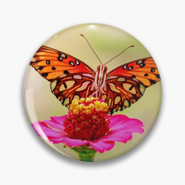 Item preview, Orange Butterfly on Pink Zinnia - Vertical 1x2 designed and sold by PhotoArtbyGrace.
