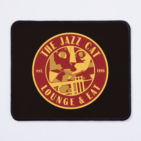 Item preview, Jazz Cat Lounge Bar Retro Emblem designed and sold by MouDesignArt.