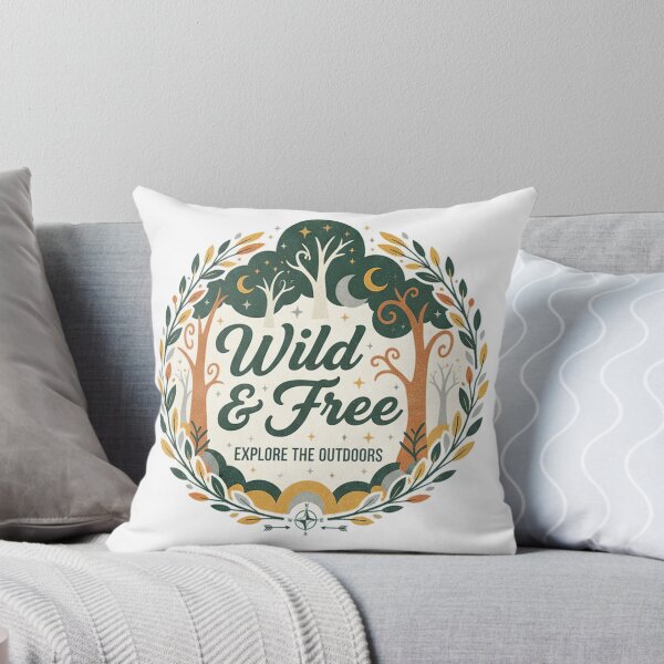Item preview, Wild And Free Explore The Outdoors Folk Forest Compass Design designed and sold by cannsuh.