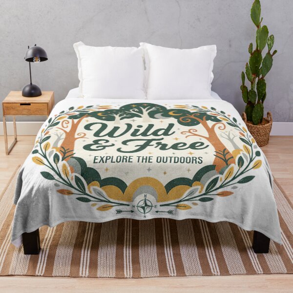 Item preview, Wild And Free Explore The Outdoors Folk Forest Compass Design designed and sold by cannsuh.