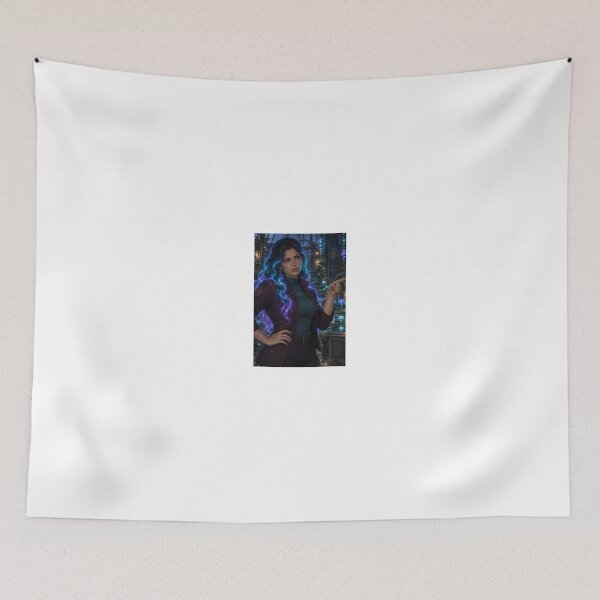Item preview, Annoyed woman with glowing blue hair designed and sold by CathryneDelamort.