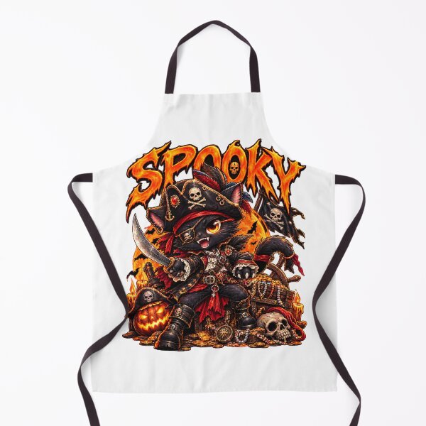 Item preview, Pirate Cat Halloween Treasure Skull Pumpkin designed and sold by QuiteOrbit.