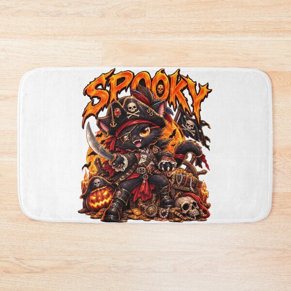Item preview, Pirate Cat Halloween Treasure Skull Pumpkin designed and sold by QuiteOrbit.