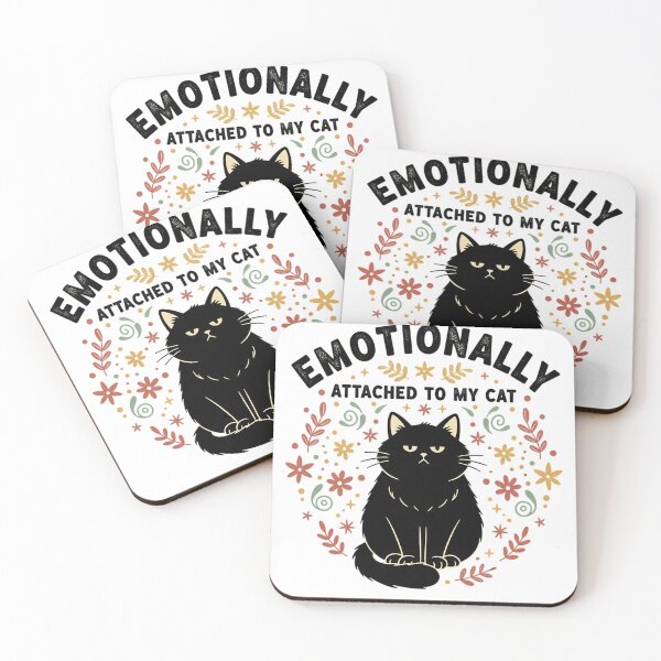 Item preview, Emotionally Attached To My Cat Funny Black Cat Floral Design designed and sold by cannsuh.