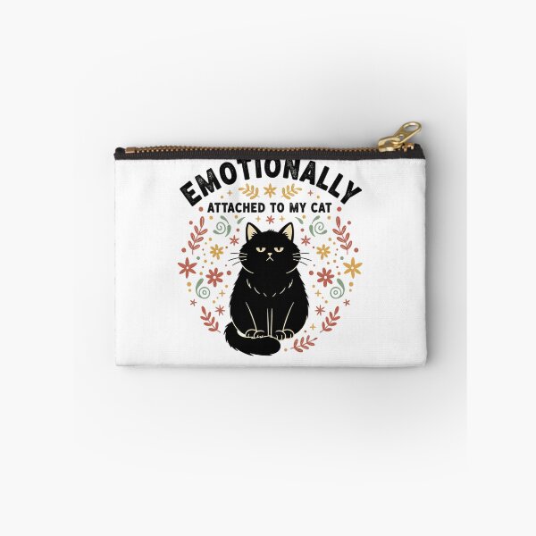 Item preview, Emotionally Attached To My Cat Funny Black Cat Floral Design designed and sold by cannsuh.