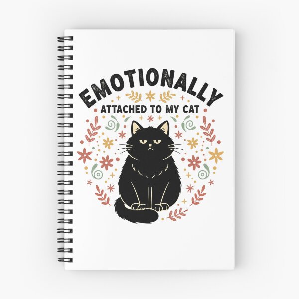 Item preview, Emotionally Attached To My Cat Funny Black Cat Floral Design designed and sold by cannsuh.