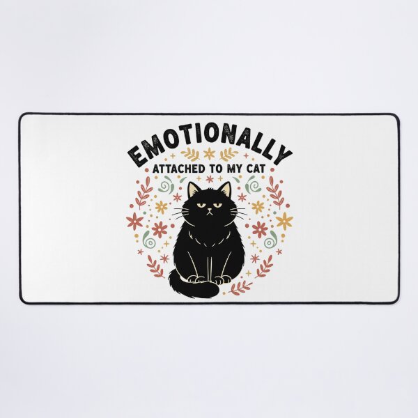 Item preview, Emotionally Attached To My Cat Funny Black Cat Floral Design designed and sold by cannsuh.