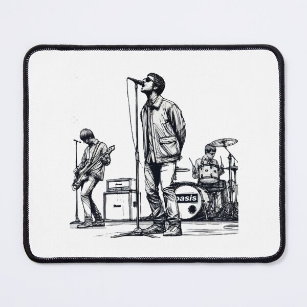 Item preview, minimalist line art of oasis performing – retro britpop band designed and sold by thamgintale22.
