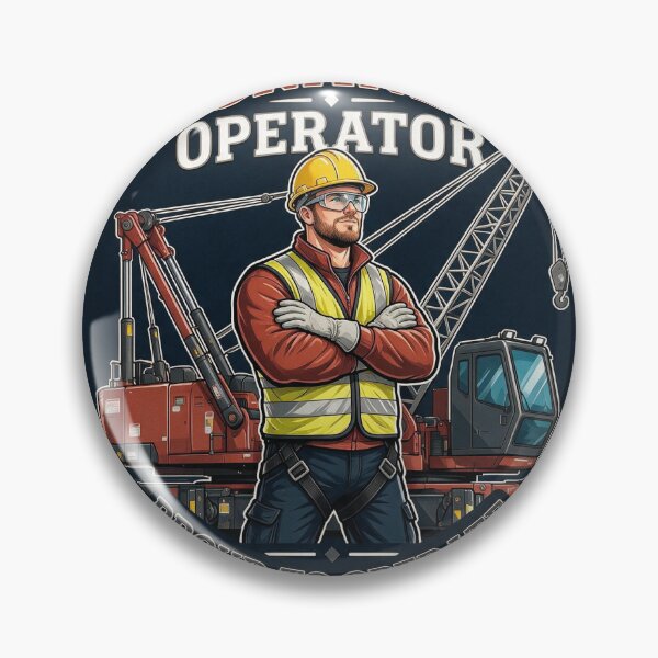 Item preview, Proud Crane Operator Construction Worker Retro Logo designed and sold by VISIONSTURME.