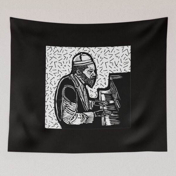 Aperçu de l'œuvre Linogravure Pianiste Art Graphique créée et vendue par Hector-Studio.