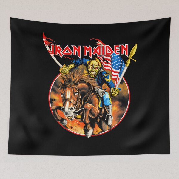Item preview, Maiden Eddie Soldier Horse US Flag designed and sold by Rafiqrafisqy.