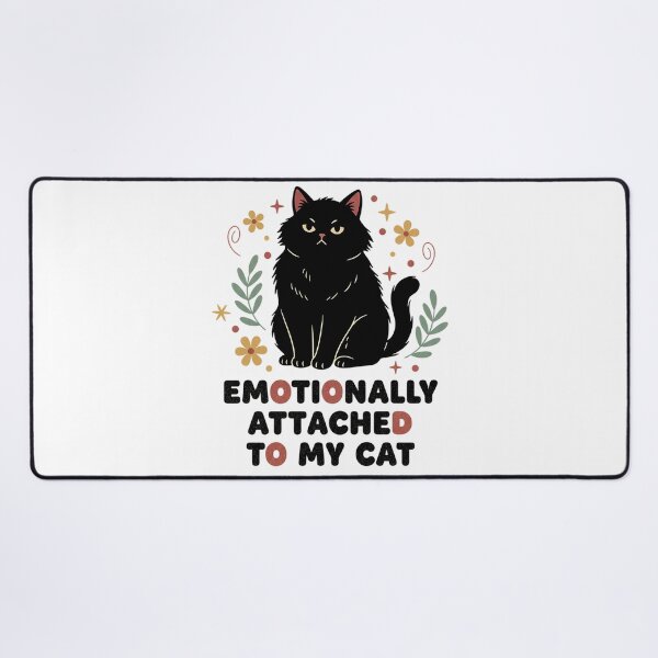 Item preview, Emotionally Attached To My Cat Cute Black Cat Colorful Typography Design designed and sold by cannsuh.