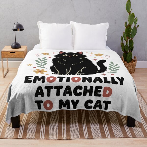 Item preview, Emotionally Attached To My Cat Cute Black Cat Colorful Typography Design designed and sold by cannsuh.