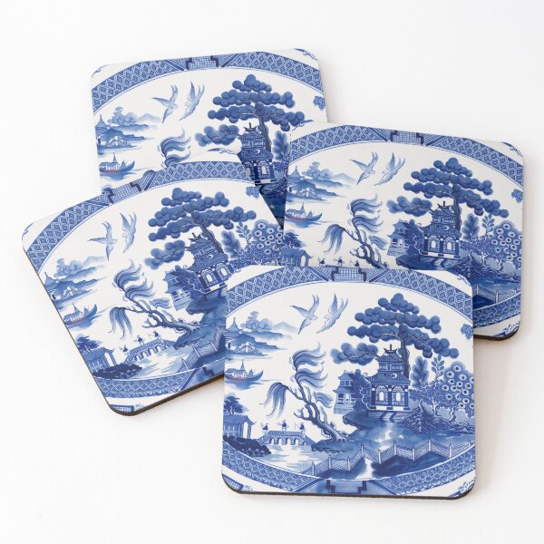Item preview, Blue Willow Chinoiserie Pagoda Garden Platter designed and sold by Fani*.
