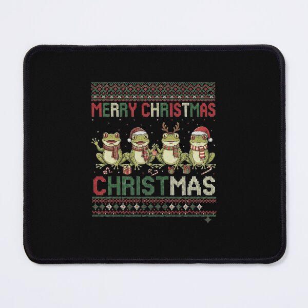 Item preview, Merry Christmas Frog Quartet Ugly Sweater Style Design designed and sold by MiALopezArt.