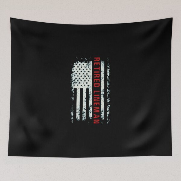 Item preview, Patriotic Distressed Flag Retired Lineman Service Graphic designed and sold by BrielleKreiger.