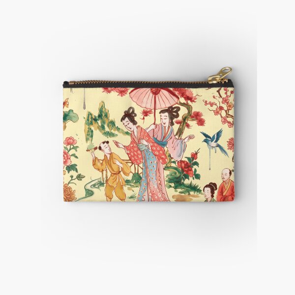 Item preview, Chinoiserie Garden Ladies Watercolor Illustration — Light Yellow Background designed and sold by Fani*.