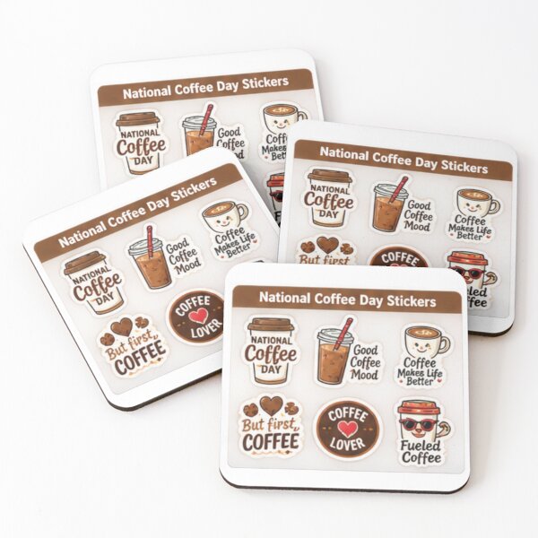 Item preview, National Coffee Day Coffee Lover Cozy Illustration designed and sold by LearnFunStore.