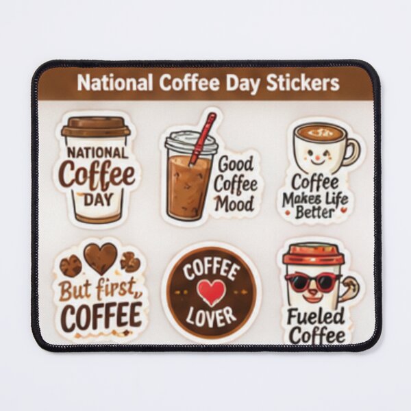 Item preview, National Coffee Day Coffee Lover Cozy Illustration designed and sold by LearnFunStore.