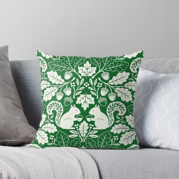 Item preview, Squirrels and autumn oak leaves on green designed and sold by Jennifer Ladd.