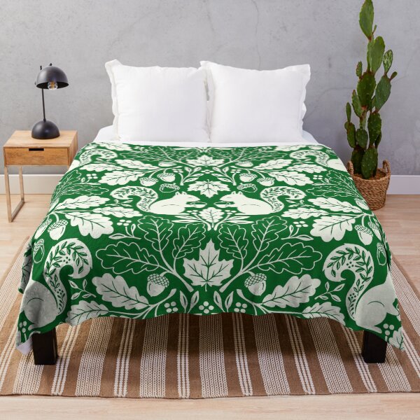 Item preview, Squirrels and autumn oak leaves on green designed and sold by Jennifer Ladd.