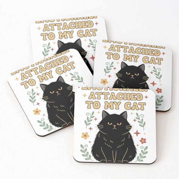 Item preview, Emotionally Attached To My Cat Retro Groovy Black Cat Design designed and sold by cannsuh.