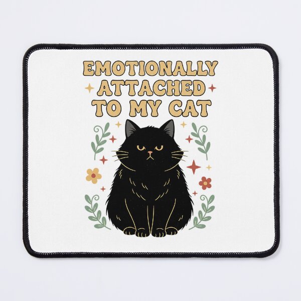 Item preview, Emotionally Attached To My Cat Retro Groovy Black Cat Design designed and sold by cannsuh.