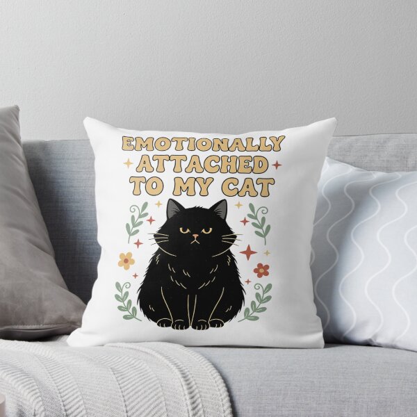Item preview, Emotionally Attached To My Cat Retro Groovy Black Cat Design designed and sold by cannsuh.