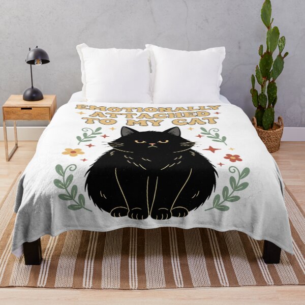 Item preview, Emotionally Attached To My Cat Retro Groovy Black Cat Design designed and sold by cannsuh.