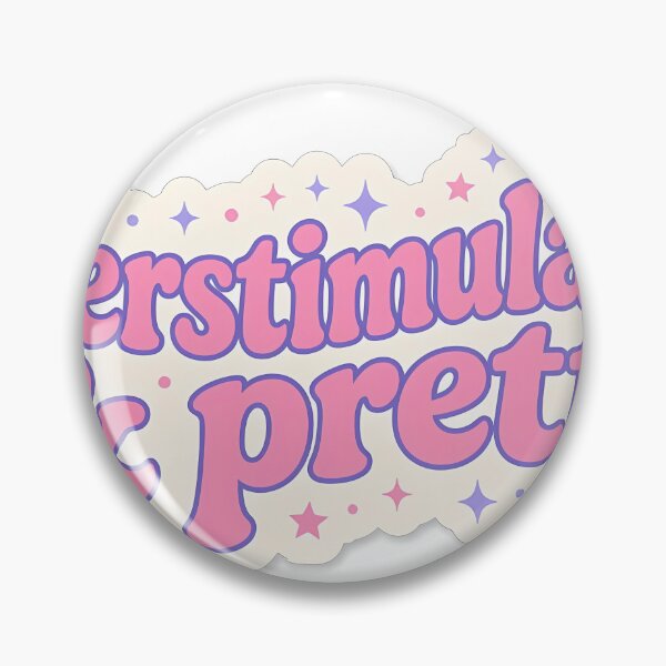 Item preview, Overstimulated & Pretty - Groovy Retro Text Sticker designed and sold by AviWear.