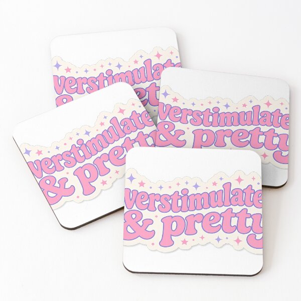 Item preview, Overstimulated & Pretty - Groovy Retro Text Sticker designed and sold by AviWear.